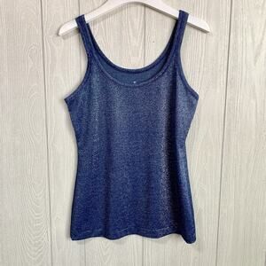 Banana Republic Blue Metallic Tank Top Small NWT